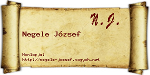 Negele József névjegykártya